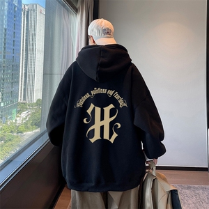 秋款美式重磅华棉男士宽松连帽卫衣XZ310B-W139-P50加绒P60图片