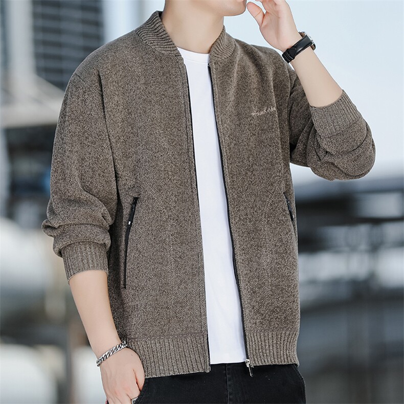 春秋新款棒球服男毛衣针织开衫上衣外套宽松毛线衫8937P40,男装针织衫/毛衣,星座1706