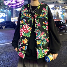 MJ203秋新东北大花盘扣马甲大码男女装学生青少年棉坎肩潮背心男，男装背心/马甲，星座115A(原星座507）