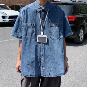 牛仔衬衫男港风潮流个性ins宽松2026夏季新款百搭外套CY311-P46，男装衬衫，星座412