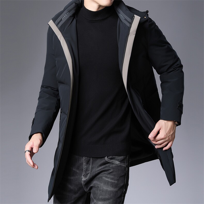 AN9031钱塘2020-3秋冬新款中长款男士商务休闲连帽羽绒服外套P215,男装羽绒服,钱塘207-3