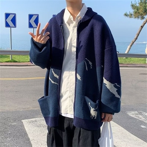 2023针织外套男秋冬款毛衣ins开衫宽松港风上衣潮流百搭MY31 P45图片