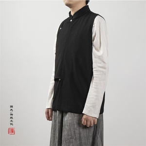 风男装立领改良唐装马甲MJ78P80图片