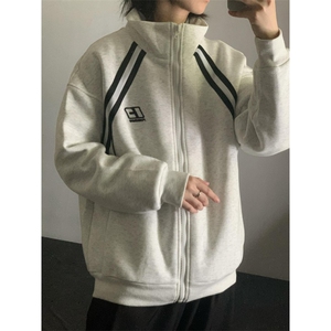 【有货】cleanfit花灰色卫衣男春秋高级感痞帅开衫外套H637HH-P65图片