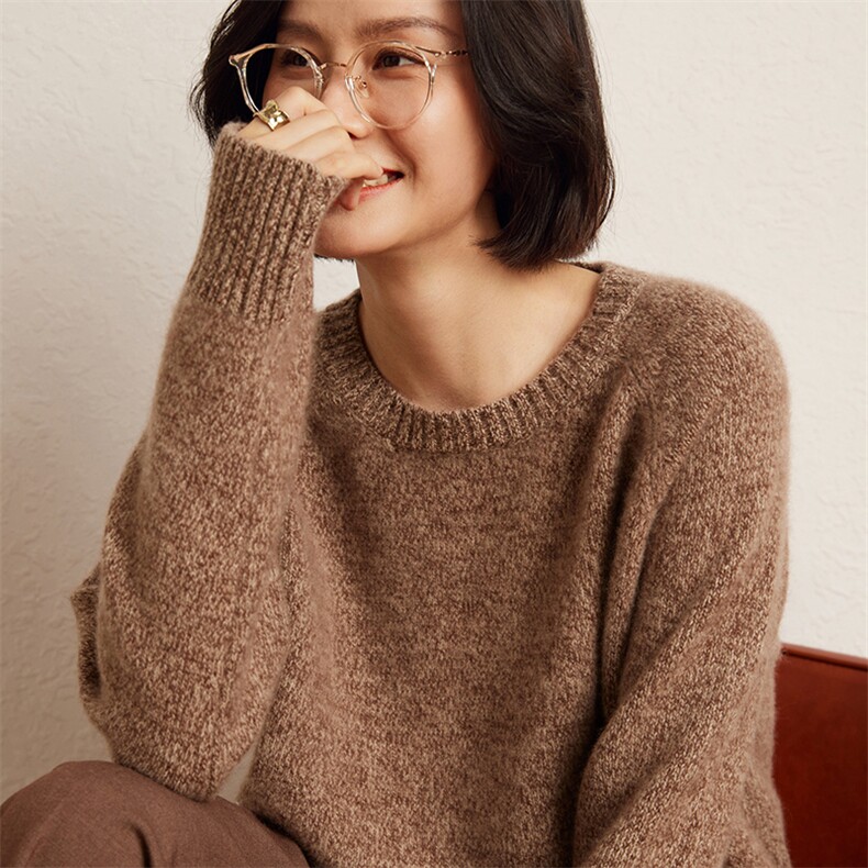 羊绒衫女加厚亲肤山羊绒毛衣内搭针织衫打底衫,女装羊绒衫,五色羊羊绒
