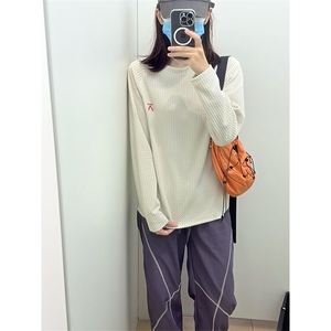 高品 秋冬情侣舒适水波纹抓绒套头卫衣长袖T恤打底男女 A1166-P43图片
