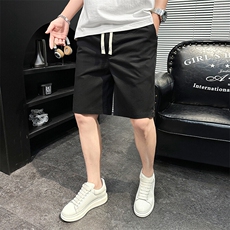 夏季新款水洗短裤男纯棉宽松五分裤休闲短裤XZ310B-3-DK8033-P35，男装牛仔裤，星座310B-3