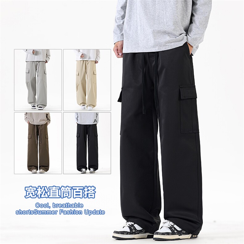 2025秋冬新款休闲男裤厚款直筒宽松松紧腰橡筋工装裤子潮3361-P42,男装工装外套,星座1006
