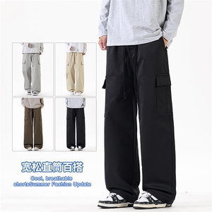 2025秋冬新款休闲男裤厚款直筒宽松松紧腰橡筋工装裤子潮3361-P42图片