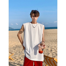 纯色背心DF359白M-3XL-P11;白4/5XL-P12;彩M-3XL-P12;彩4/5XL-P13，男装T恤，电商A102