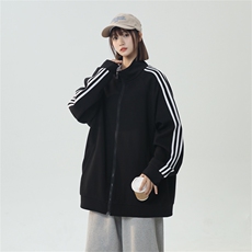 WY5019/P65春装新款高品质不起球织带设计开衫卫衣男潮宽松外套，女装卫衣/绒衫，电商A141