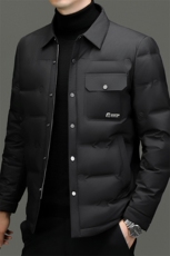 DF8001钱塘2020-2冬季百搭简约翻领厚款中年男士羽绒服P215，男装羽绒服，钱塘207-2