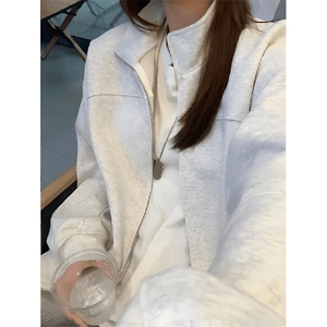 抖音得物品质 26春装美式高街重磅结构纹理立领卫衣夹克外套XS105图片