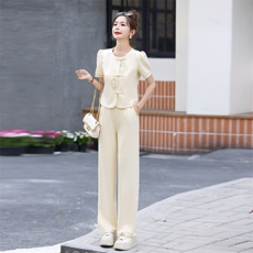 时尚套装女2024夏装新款气质新中式高级感夏季搭配一整套两件套潮，女装套装/套裙，梦依杭