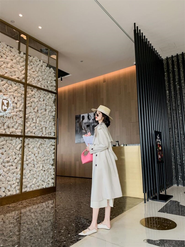 多边形韩版风衣，女装风衣，卡西姆