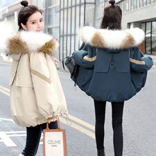 派克棉服2021年冬季新款女装时尚休闲撞色派克服派克服，女装棉衣/棉服，关键词