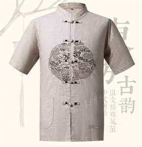2023年夏季圆领宽松短袖中年纯色休闲商务上衣时尚百搭男装图片