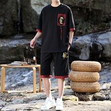 风男装夏季短袖男T恤套头五分裤套装潮流时尚，男装T恤，星座1206（原A206）