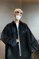 美式复古潮牌字母印花牛仔男女宽松百搭春秋季破坏毛边情侣夹克，男装夹克，星座505-2（原电商A260-1)