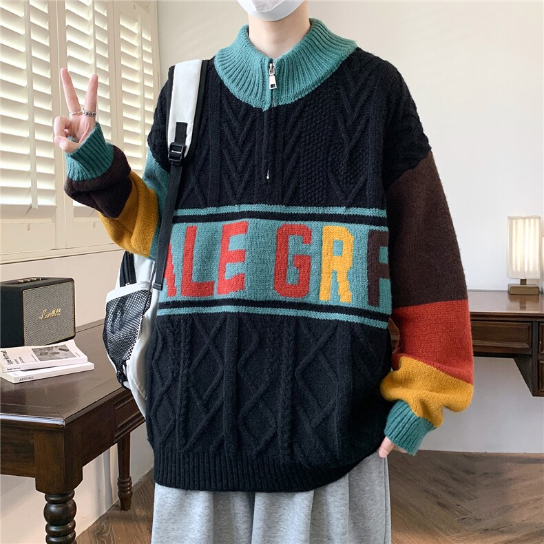 【新品】2025秋冬男士时尚休闲百搭针织连帽毛衣潮流-M242-P68，男装针织衫/毛衣，星座1105-1