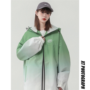 中性风山系防水冲锋衣渐变色夹克女聚酯纤维JK77087P85控128图片