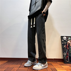 k1076-p48-控68现货宽松拉链cleanfit牛仔裤马丁靴黑暗，男装牛仔裤，星座116