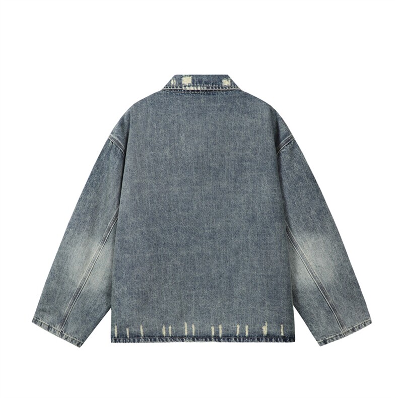 水洗牛仔外套男款春美式痞帅上衣服宽松休闲工装夹克JK1325-P90，男装工装外套，星座1103-3