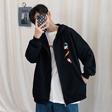 KS21165-P38加绒P43连帽开衫卫衣男运动外套大码班服，男装卫衣，电商A040