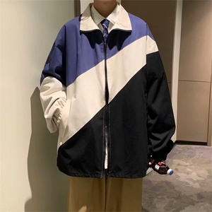 潮牌港风春季潮牌外套男生复古拼接撞色工装夹克宽松 W1709-P52图片