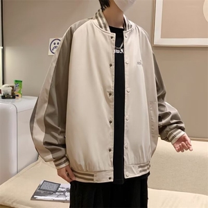 美式棒球服夹克男春秋季薄款潮流百搭休闲宽松学生日系飞行员外套图片