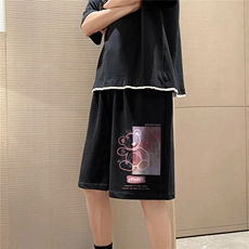 1港风休闲大码男短裤运动5分原宿潮流五分裤男士中裤DK769P25控38，男装牛仔裤，星座226-2