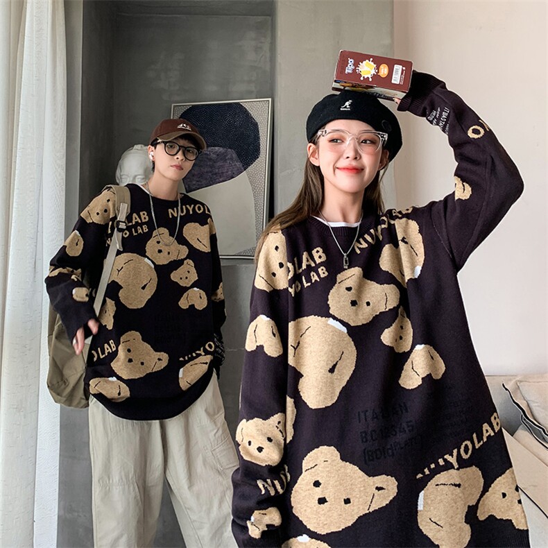 韩版ins潮流情侣毛衣宽松加厚慵懒风秋冬男女套头针织衫QT815-P80,男装针织衫/毛衣,星座1501