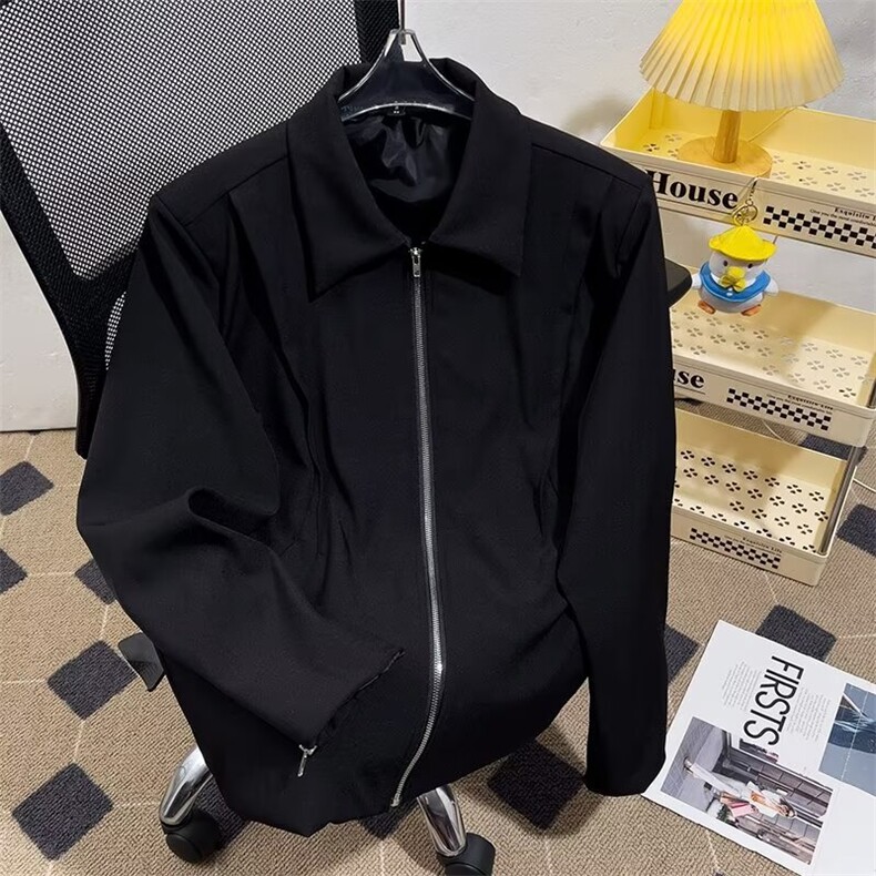 垫肩夹克男士韩版潮流高街帅气暗黑宽松2024冬季ins外套W6245-P68,男装夹克,星座412-3