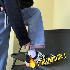 牛仔裤男宽松直筒裤加绒加厚裤子A080-9291-常规P35加绒P45控68，男装牛仔裤，电商A080