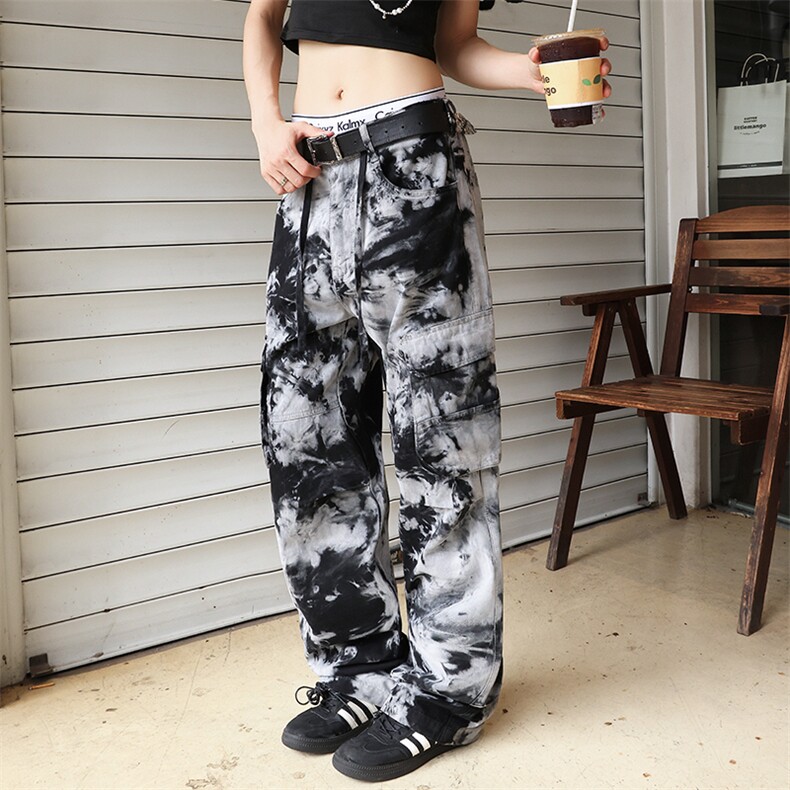 重磅美式高街迷彩扎染工装潮牌伞兵长裤A436-6217D-P851118,男装休闲裤,电商A436