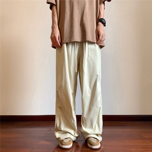 休闲裤男夏季薄款宽松直筒潮牌裤子男士工装百搭速干阔腿长裤图片