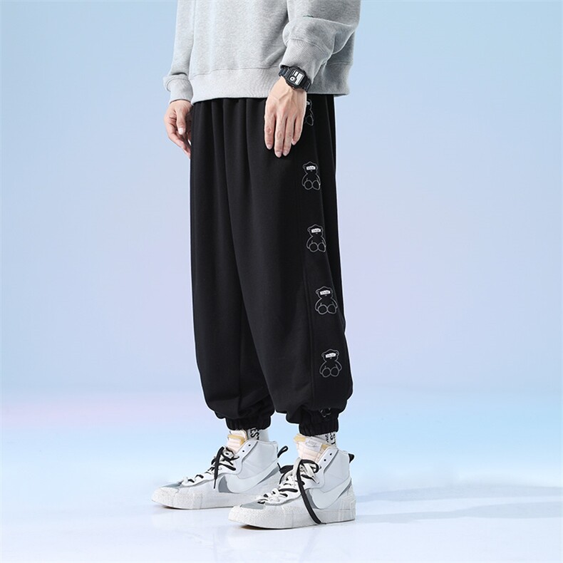 日系2024秋冬款个性卡通印花束脚运动休闲潮牌卫裤8803-P50控69图片