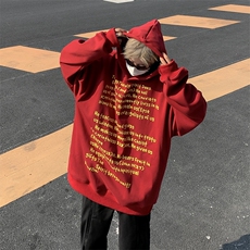 美式高街潮牌连帽卫衣男秋季oversize潮流宽松情侣外套W7944-P48，男装卫衣，星座512-4
