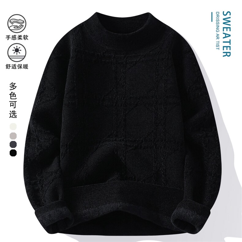 毛衣男秋冬高品质男士休闲圆领一体绒针织衫毛衣53033-P62,男装针织衫/毛衣,星座310B-3