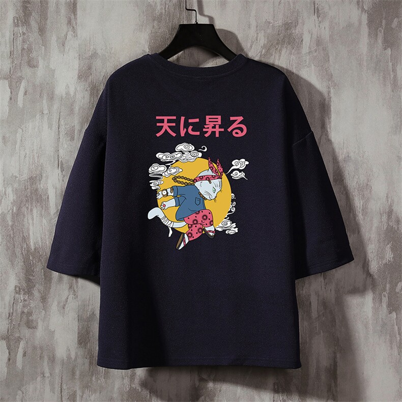 Q11012-P30春夏季七分袖t恤男大码五分袖男短袖中袖,男装T恤,电商A040A