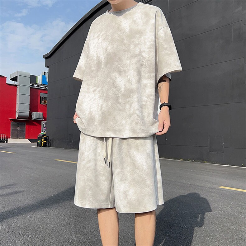 夏季重磅半袖短袖T恤情侣套装T3553上衣26-DK8514裤子26【特价】,男装T恤,电商A007