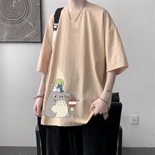 YT26152-P30亚短袖t恤男大码五分袖男宽松七分袖港风模特，男装T恤，电商A040