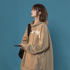 秋季美式英文印花高街连帽卫衣，女装卫衣/绒衫，星座310A-4