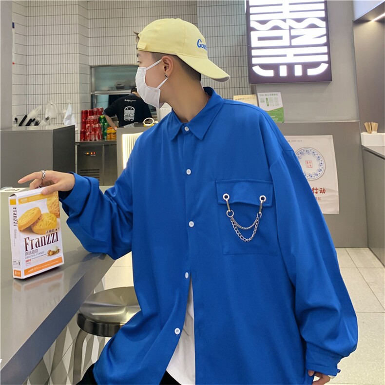 港风长袖衬衣外套男韩版高级感痞帅工装衬衫上衣服CS01358-P35,男装衬衫,星座308B-2