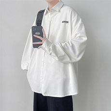 秋装新款男装百搭宽松潮流港风长袖衬衫上衣D321-1-DM302-P50，男装衬衫，电商D321-1