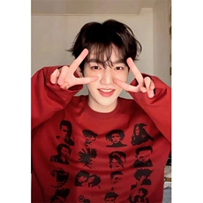 网图春秋新款人头印花圆领长袖T恤CT811-P29，男装T恤，电商C310-1