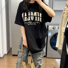 万针全刺绣工艺抖音得物高品质260克重磅纯棉双纱美式高街短袖T恤，男装T恤，电商A486