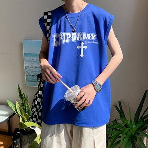 B239-1226-P23 夏季男装 背心/马甲/坎肩 十字架字母印花 无袖T恤图片