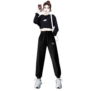 218-1-P30-D1833男女同款时尚休闲松紧裤脚束脚裤图片