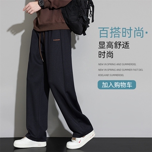 2025男士秋季新款宽松卫裤阔腿裤休闲长裤直筒运动裤Z6913-P40